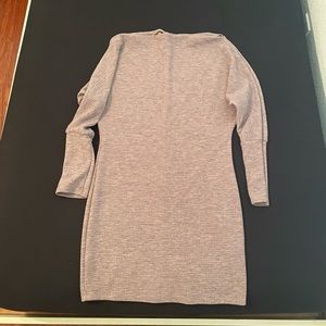 Brown of the shoulder mini dress.